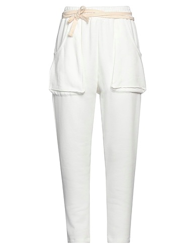 X CONCEPT Casual trouser White 100% Cotton