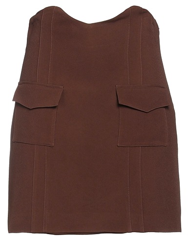 FEDERICA TOSI Mini skirt Brown 50% Acetate, 50% Viscose