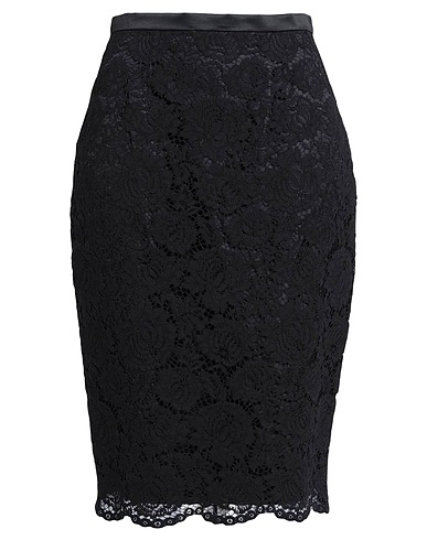 MODIGLIANI  LES FEMMES Midi skirt Black 61% Cotton, 23% Polyamide, 16% Viscose, Polyester