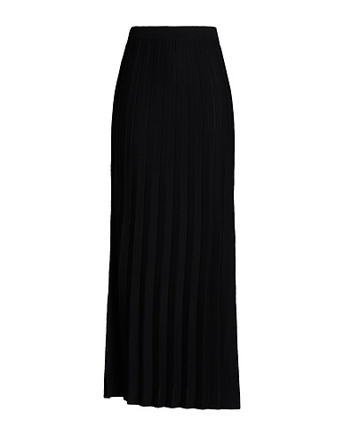 8 by YOOX ロングスカート KNITTED LONG SKIRT ブラック レーヨン 72% / リサイクルポリエステル 28%