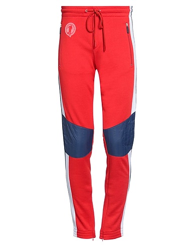 BIKKEMBERGS Casual pants Red 80% Polyester, 20% Cotton
