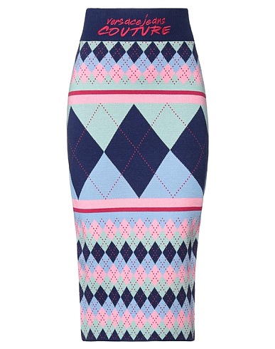 VERSACE JEANS COUTURE Midi skirt Sky blue 70% Acrylic, 30% Wool
