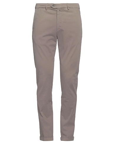 B SETTECENTO Casual trouser Taupe 97% Cotton, 3% Elastane