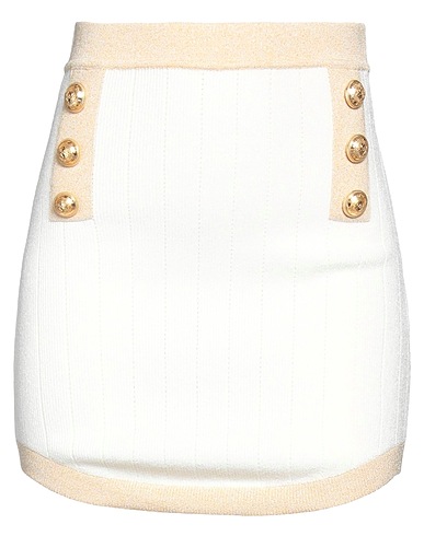 BALMAIN Mini skirt Cream 83% Viscose, 17% Polyester