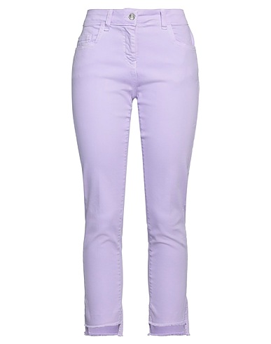 SUNS BOARDS Denim trousers Lilac 100% Cotton