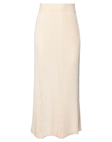 JIL SANDER ミディ丈スカート ベージュ レーヨン 100%