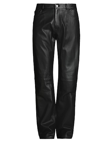 8 By YOOX LEATHER FLARE LEG PANTS | Black Men‘s Casual Pants | YOOX