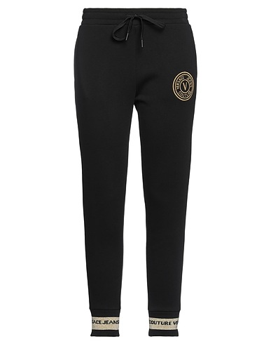 VERSACE JEANS COUTURE Casual trouser Black 100% Cotton, Polyester, Elastane
