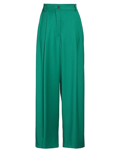SISTE'S Casual pants Emerald green 63% Polyester, 34% Viscose, 3% Elastane