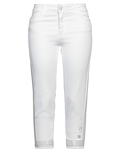 ELISA CAVALETTI by DANIELA DALLAVALLE Casual pants White 98% Cotton, 2% Elastane