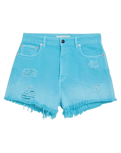 SEMICOUTURE Denim shorts Turquoise 100% Cotton