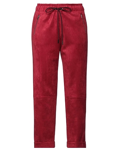 SILVIAN HEACH Casual trouser Brick red 96% Polyester, 4% Elastane