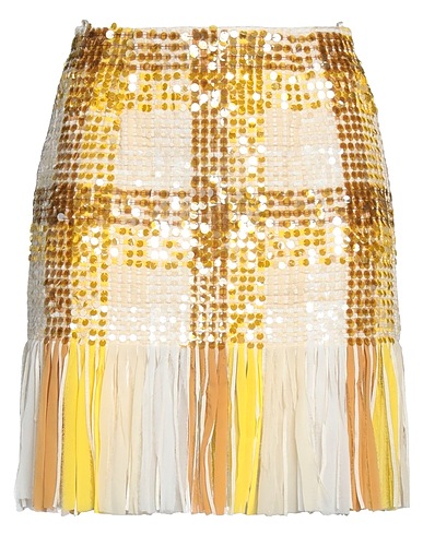 ELISABETTA FRANCHI Minigonna Giallo 80% Poliestere, 20% Viscosa, Plastica