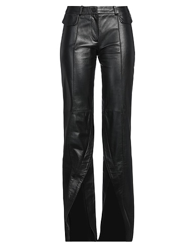 THE MANNEI Casual pants Black 100% Soft Leather