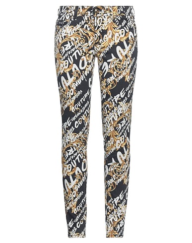 VERSACE JEANS COUTURE Denim trousers Black 97% Cotton, 3% Elastane