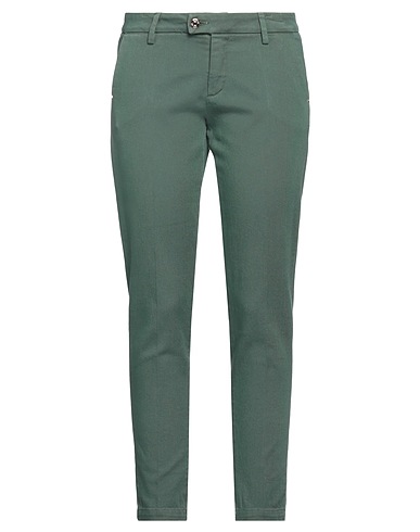 ENTRE AMIS Casual trouser Green 97% Cotton, 3% Elastane