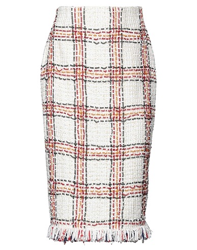 ELISABETTA FRANCHI Midi skirt White 55% Polyamide, 45% Viscose