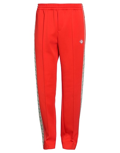 CASABLANCA Casual trouser Tomato red 90% Polyester, 10% Elastane