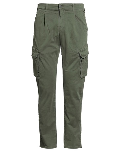 GREY DANIELE ALESSANDRINI Cargo Military green 98% Cotton, 2% Elastane