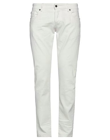 MESSAGERIE Denim trousers White 97% Cotton, 3% Elastane