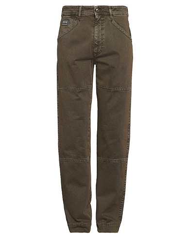 VERSACE JEANS COUTURE Denim pants Military green 98% Cotton, 2% Elastane