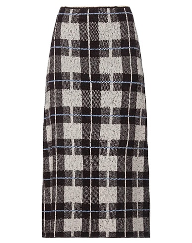 LIVIANA CONTI Midi skirt Dark brown 80% Wool, 20% Polyamide