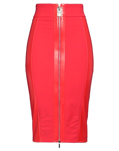 ELISABETTA FRANCHI Gonna midi Rosso 86% Poliammide, 14% Elastan, Poliestere