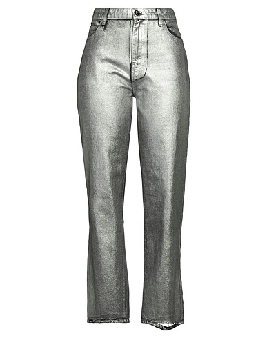 PINKO Denim trousers Silver 100% Cotton