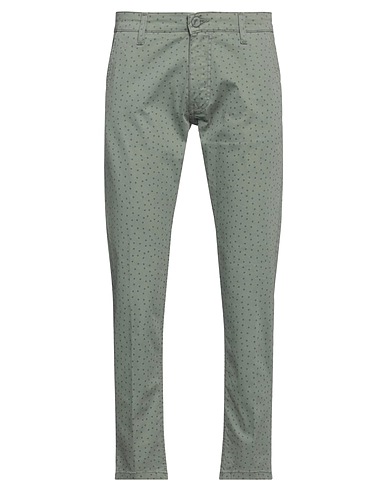 B.CROM Casual trouser Military green 98% Cotton, 2% Elastane