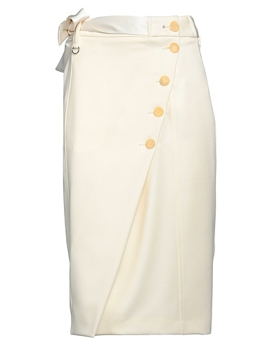HIGH Gonna midi Avorio 100% Lana Vergine, Poliestere, Elastan