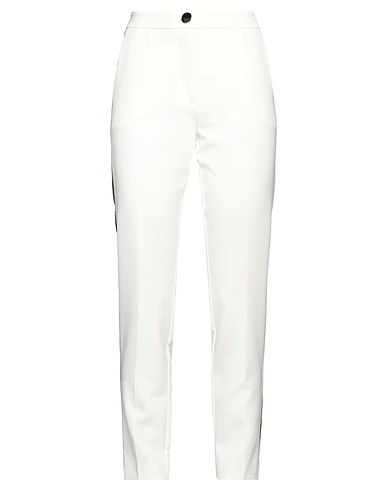 ANNA MOLINARI Casual pants White 88% Polyester, 12% Elastane, Brass