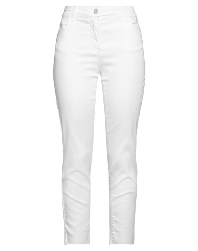 LIU •JO Denim trousers White 70% Cotton, 26% Polyester, 4% Elastane