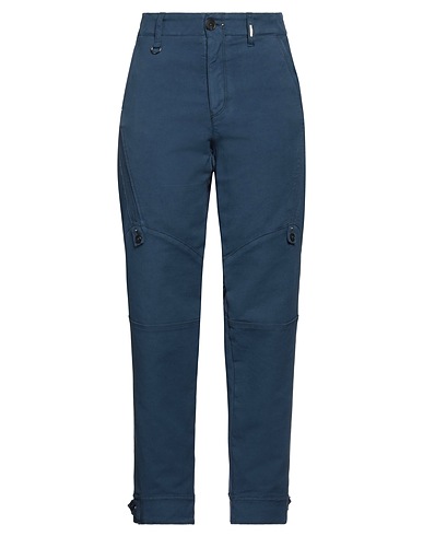 HIGH Casual pants Slate blue 96% Cotton, 4% Elastane, Rayon