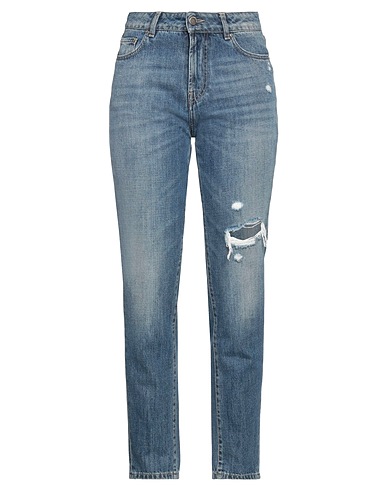 NO LAB Denim trousers Blue 100% Cotton