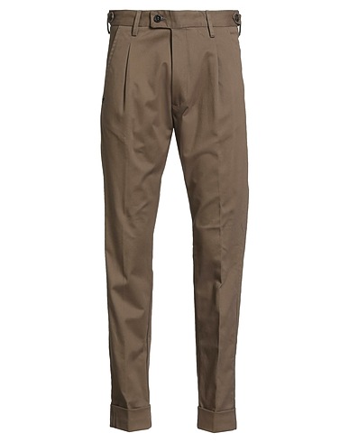 MESSAGERIE Casual trouser PATRIZIO PISCAGLIA Khaki 98% Cotton, 2% Elastane