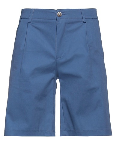 DANIELE ALESSANDRINI HOMME Shorts & Bermuda Slate blue 97% Cotton, 3% Elastane