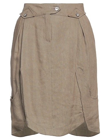 CAPALBIO Mini skirt Khaki 64% Linen, 36% Viscose