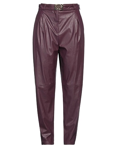 PINKO Casual trouser Plum 100% Polyester, Polyurethane