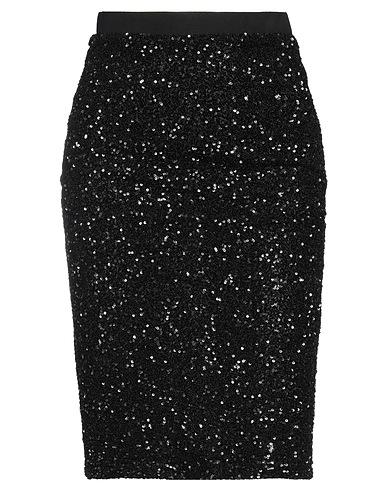 CARACTÈRE Midi skirt Black 100% Polyester, Elastane, Polyamide, Viscose