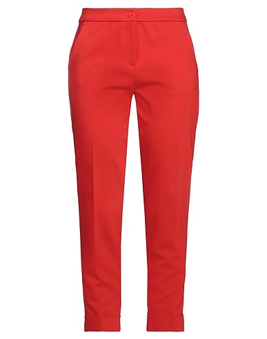 CARACTÈRE Casual trouser Red 57% Cotton, 40% Polyester, 3% Elastane
