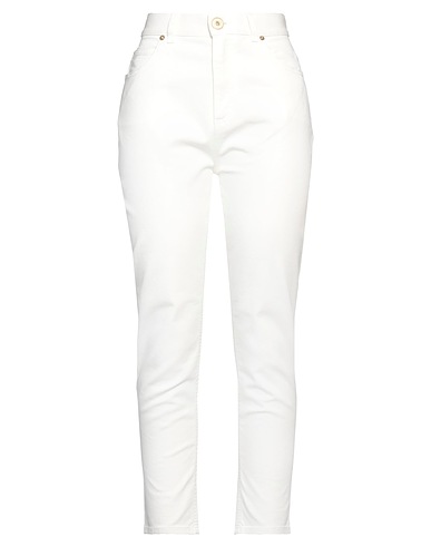 BALMAIN Casual trouser Off white 98% Cotton, 2% Elastane
