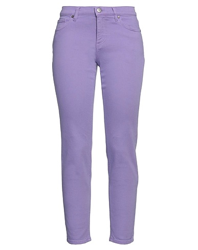 P.A.R.O.S.H. Denim trousers Lilac 99% Cotton, 1% Elastane