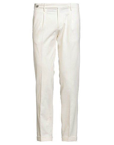MICHAEL COAL Casual trouser Ivory 97% Cotton, 3% Elastane