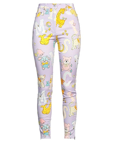 MOSCHINO Casual trouser Lilac 98% Cotton, 2% Elastane