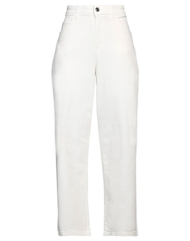 CARACTÈRE Denim trousers Ivory 98% Cotton, 2% Elastane