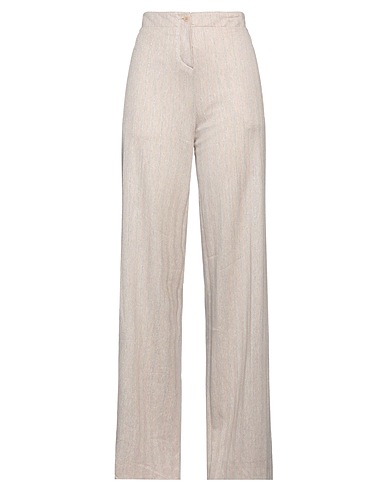 AMINA RUBINACCI Casual trouser Ivory 50% Cotton, 50% Linen