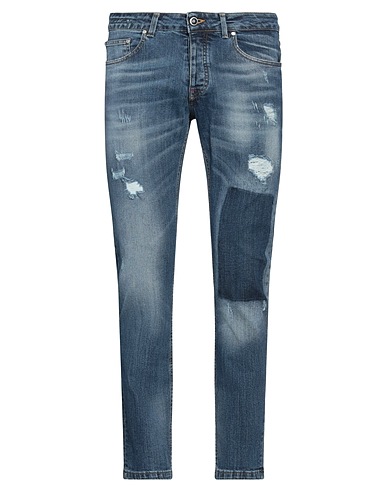 MANUEL RITZ Denim trousers Blue 98% Cotton, 2% Elastane