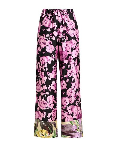 DRIES VAN NOTEN Casual trouser Fuchsia 100% Silk