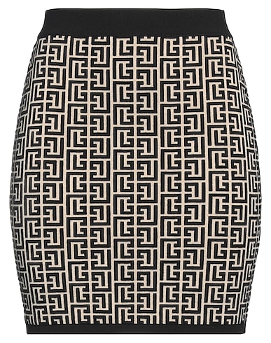 BALMAIN Mini skirt Black 50% Wool, 27% Viscose, 21% Polyamide, 2% Elastane