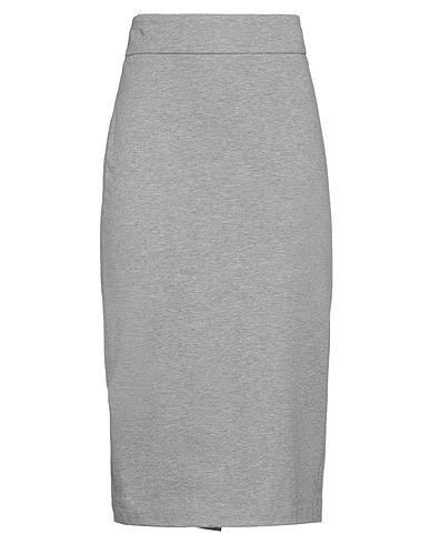 PESERICO Midi skirt Grey 95% Cotton, 5% Elastane
